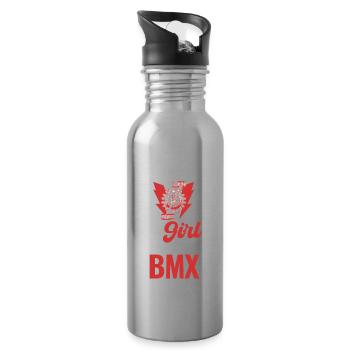 Never underestimate a girl with a - Water bottle with straw - silver - Right