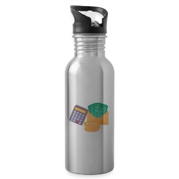 Lustiges Steuerberater Buchhalter Geschenk - Trinkflasche mit integriertem Trinkhalm - Lightsilver - Rechts