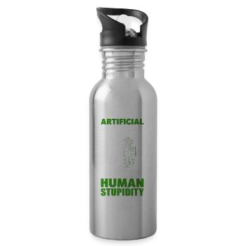 Daten Roboter KI Informatik Maschinelles Lernen - Trinkflasche mit integriertem Trinkhalm - Lightsilver - Rechts