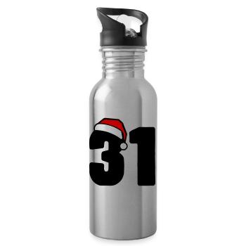 31 Numéro Noël - Gourde avec paille intégrée - argent clair - Droite