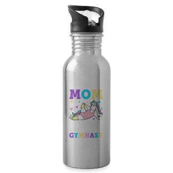 Gymnastics Cartwheel Girl - Water bottle with straw - silver - Right