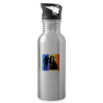 My friend is getting married, im getting drunk - Water bottle with straw - silver - Right