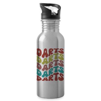 BUNTES DARTS DESIGN FÜR MÄNNER UND FRAUEN - Trinkflasche mit integriertem Trinkhalm - Lightsilver - Rechts