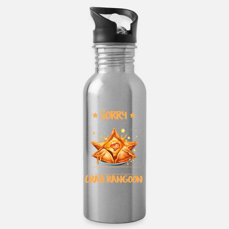 Lustiges chinesisches Essen - Trinkflasche mit integriertem Trinkhalm - Lightsilver