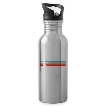 Lustiger Baseball - Trinkflasche mit integriertem Trinkhalm - Lightsilver - Rechts