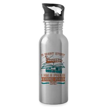 Aerospace Engineer A Short Story I Am Aeronautical - Trinkflasche mit integriertem Trinkhalm - Lightsilver - Rechts