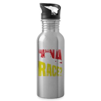 Funny Baseball - Water bottle with straw - silver - Right