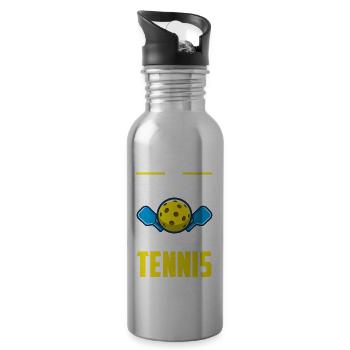 Lustiges Pickleball Geschenk - Trinkflasche mit integriertem Trinkhalm - Lightsilver - Rechts