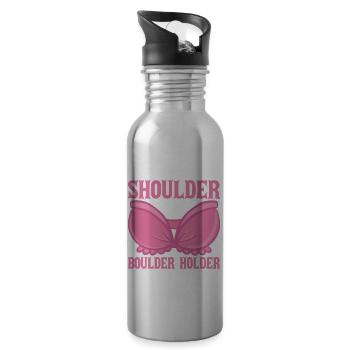 Southern Slang Rock Climbing Girl Country - Water bottle with straw - silver - Right
