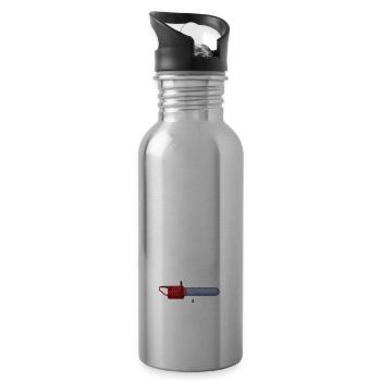Mein Geld Wächst Auf Bäumen Lustiger Baumpfleger - Trinkflasche mit integriertem Trinkhalm - Lightsilver - Rechts