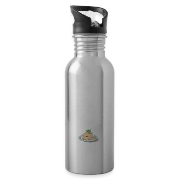 Carbonara Connaisseur Italiano Makkaroni Käse - Trinkflasche mit integriertem Trinkhalm - Lightsilver - Rechts