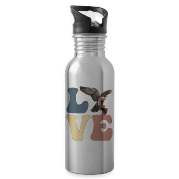 Falconry Falconer Hawking - Water bottle with straw - silver - Right