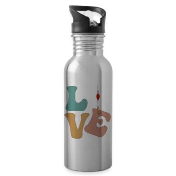 Fischerei Fischer Fischer - Trinkflasche mit integriertem Trinkhalm - Lightsilver - Rechts