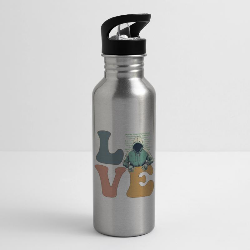 Hacker Hacking Cybersecurity Anonymous Water bottle with straw