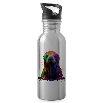 Rainbow Sea Otter - Trinkflasche mit integriertem Trinkhalm - Lightsilver - Rechts