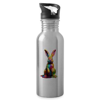 Rainbow Rabbit - Trinkflasche mit integriertem Trinkhalm - Lightsilver - Rechts