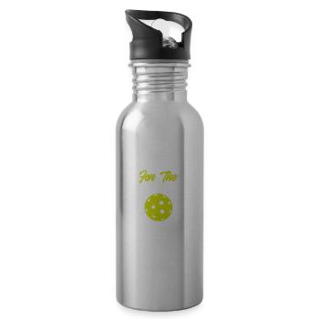 Lustiges Pickleball Geschenk - Trinkflasche mit integriertem Trinkhalm - Lightsilver - Rechts