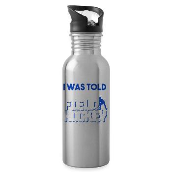 Field Hockey There Would Be Field Hockey - Water bottle with straw - silver - Right