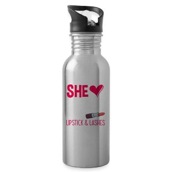 Lustiges Make Up Artist Maskenbildner Geschenk - Trinkflasche mit integriertem Trinkhalm - Lightsilver - Rechts