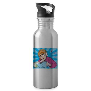 Just a Guy Who Loves Anime Funny Anime Lovers Boys - Water bottle with straw - silver - Right