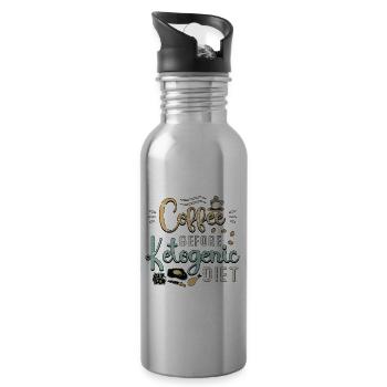 Ketogenic Diet Lover Coffee Ketosis Coffee Lover - Trinkflasche mit integriertem Trinkhalm - Lightsilver - Rechts