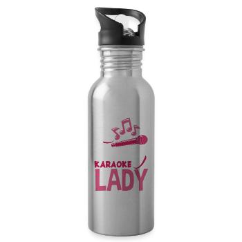 Karaoke Sängerin Singen Karaoke Sänger Musik - Trinkflasche mit integriertem Trinkhalm - Lightsilver - Rechts