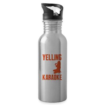 Karaoke Sängerin Singen Karaoke Sänger Musik - Trinkflasche mit integriertem Trinkhalm - Lightsilver - Rechts