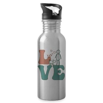 Haustier-Sitter Haustier-Sitting - Trinkflasche mit integriertem Trinkhalm - Lightsilver - Rechts