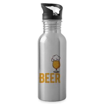 Un ambulancier se fait soigner pour son petit ami de la bière - Gourde avec paille intégrée - argent clair - Droite