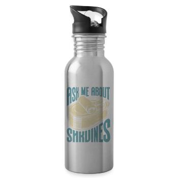 Sardine atlantische europäische Sardinen Geschenk - Trinkflasche mit integriertem Trinkhalm - Lightsilver - Rechts