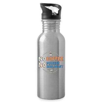 Marine Biologist No Coffee Ecologist Coffee Lover - Water bottle with straw - silver - Right