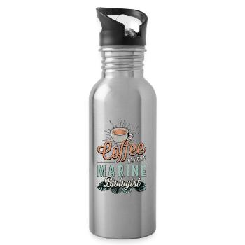 Marine Biologist Coffee Oceanology Coffee Lover - Water bottle with straw - silver - Right