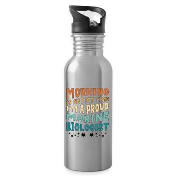 Marine Biologist Morning Is Not My Time Ecologist - Water bottle with straw - silver - Right