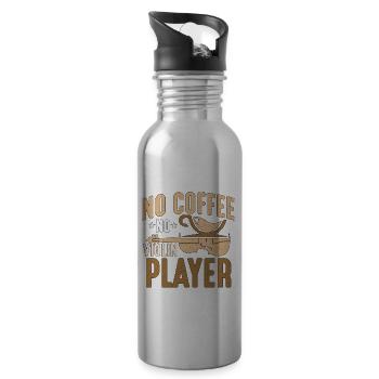 Violin Player No Coffee No Instrument Coffee Lover - Water bottle with straw - silver - Right