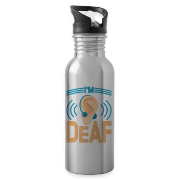 I'm Deaf 35 - Trinkflasche mit integriertem Trinkhalm - Lightsilver - Rechts