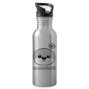 Sacabambaspis Face Fish Meme Japanese - Water bottle with straw - silver - Right