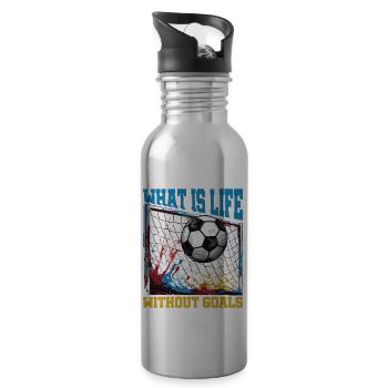 What Is Life Without Goals 14 - Water bottle with straw - silver - Right