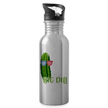 Vegane Vegetarische Essiggurke - Trinkflasche mit integriertem Trinkhalm - Lightsilver - Rechts