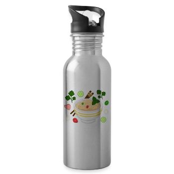 Vietnamesische Nudelsuppe Asiatisches Essen - Trinkflasche mit integriertem Trinkhalm - Lightsilver - Rechts