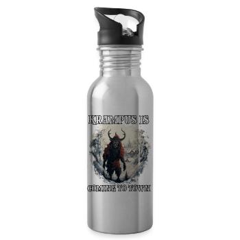 Le Krampus arrive | Kramperl | Krampus Costume - Gourde avec paille intégrée - argent clair - Droite