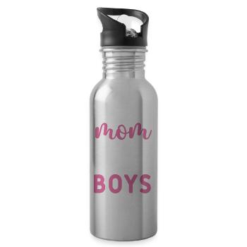 I went from mom to mom to mom to mom of three - Water bottle with straw - silver - Right