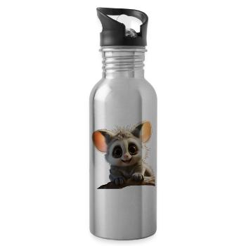 Galago Bush Baby Monkey Galagos Monkey Cute Galago - Water bottle with straw - silver - Right