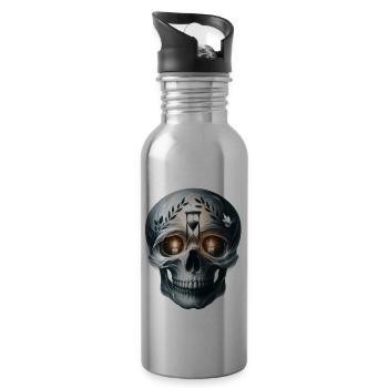 Lanterns of Hope Skull Tee PTSD Awareness and - Water bottle with straw - silver - Right