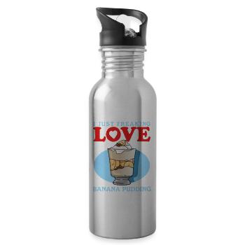 Banana Pudding Banana Pudding Gift - Water bottle with straw - silver - Right