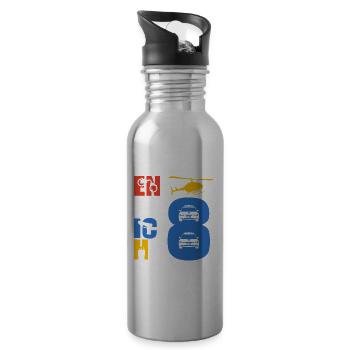 Finally 8 police - Water bottle with straw - silver - Right