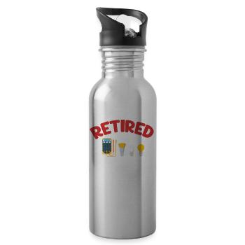 Won't check out your shorts anymore - Water bottle with straw - silver - Right