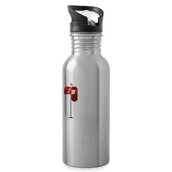 Going Funny Worker Postbote Postbote - Trinkflasche mit integriertem Trinkhalm - Lightsilver - Rechts
