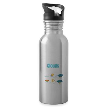 Easily distracted by funnier cloud formations - Water bottle with straw - silver - Right
