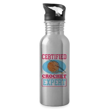 Crochet Expert au Crochet Crochet Cadeau - Gourde avec paille intégrée - argent clair - Droite