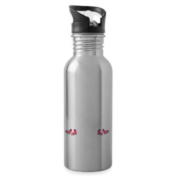Ice skating gets the voices in my head to - Water bottle with straw - silver - Right
